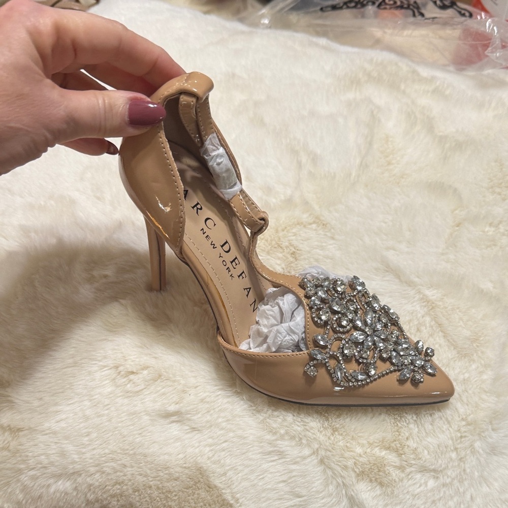 Marc Defang Women's Nude Embellished Heels